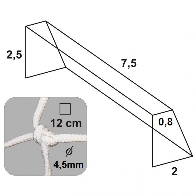 Sieť na futbalovú bránu BF - dvojfarebná/pruhovaná - 56081911DF