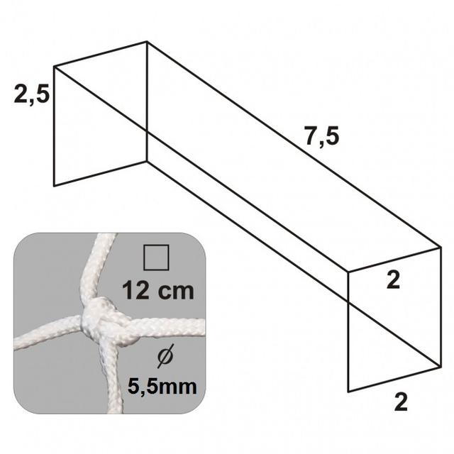 Sieť na futbalovú bránu BF - biela/hrubá - SIET_BFBH