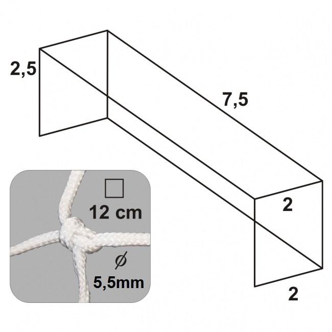 Sieť na futbalovú bránu BF - biela/hrubá - SIET_BFBH
