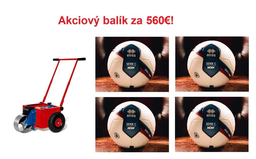 Akciový balík: futbalová lopta Errea Lega Pro Now - 4ks + latexová lajnovačka - AB_NOW_VINEX