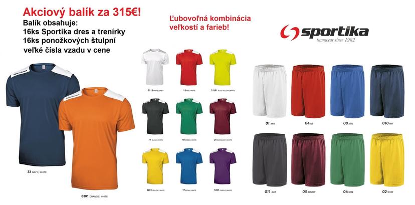 Akciový balík - 16ks dres/trenírky Sportika + 16ks ponožkové štulpne! - AB_Sportika_16