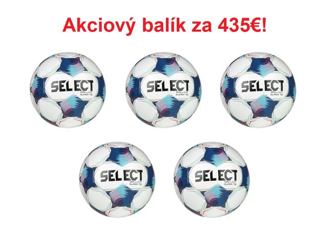 Akciový balík: futbalová lopta Select Brillant Super TB - 5ks! - 1321_WHITE-BLUE_5_AB