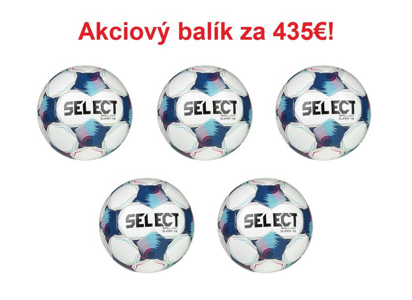 Akciový balík: futbalová lopta Select Brillant Super TB - 5ks! - 1321_WHITE-BLUE_5_AB