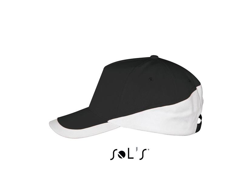 SO00595 SOL'S BOOSTER - 5 PANEL CONTRASTED CAP - SO00595	Black/White