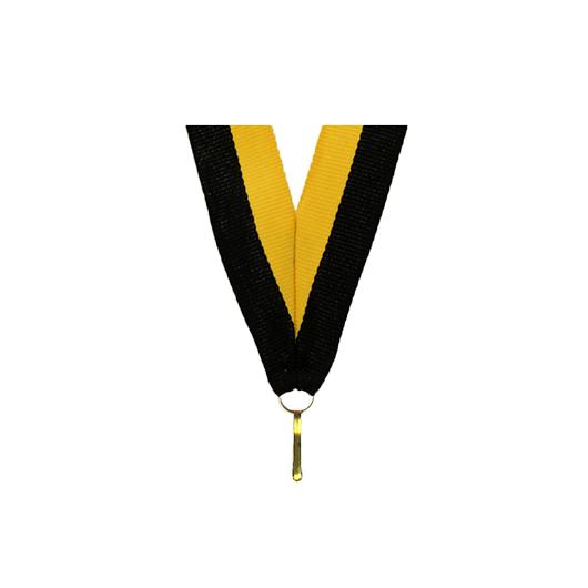 Stužka na Medailu Žlto-čierna 1,1  cm  - V8/YBK