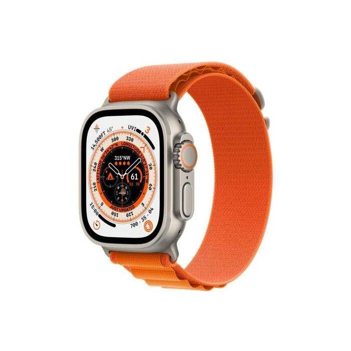Apple Watch Ultra GPS + Cellular, 49mm titánové puzdro - oranžový alpský ťah - MNHH3CS