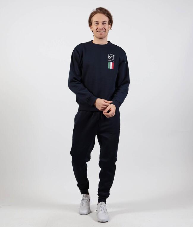 TUTA ITALIA 100 UOMO IN FELPA BLU - LIM01-0004-L