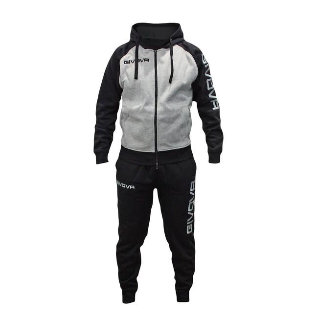 TUTA SUPER KING FELPA GRIGIO MELANGE CHIARO/NERO - LF33-4310-XL