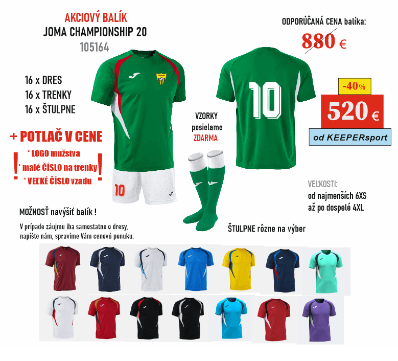 AKCIOVÝ BALÍK Joma CHAMPIONSHIP 20 - 105164 + potlač - 105164 - balík