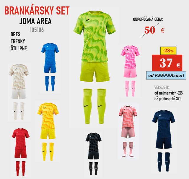 BRANKÁRSKY set JOMA AREA - 105106 - dres, trenky, štulpne - 105106 - set