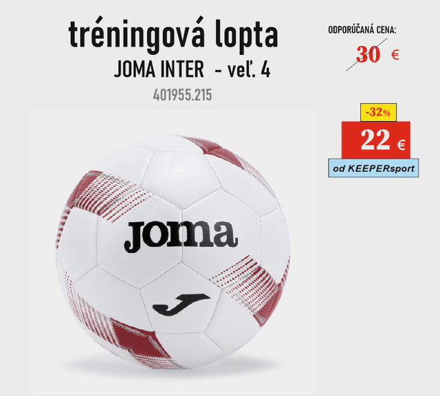 TRÉNINGOVÁ lopta JOMA INTER - 401955.215 - INTER - 4 - 1x