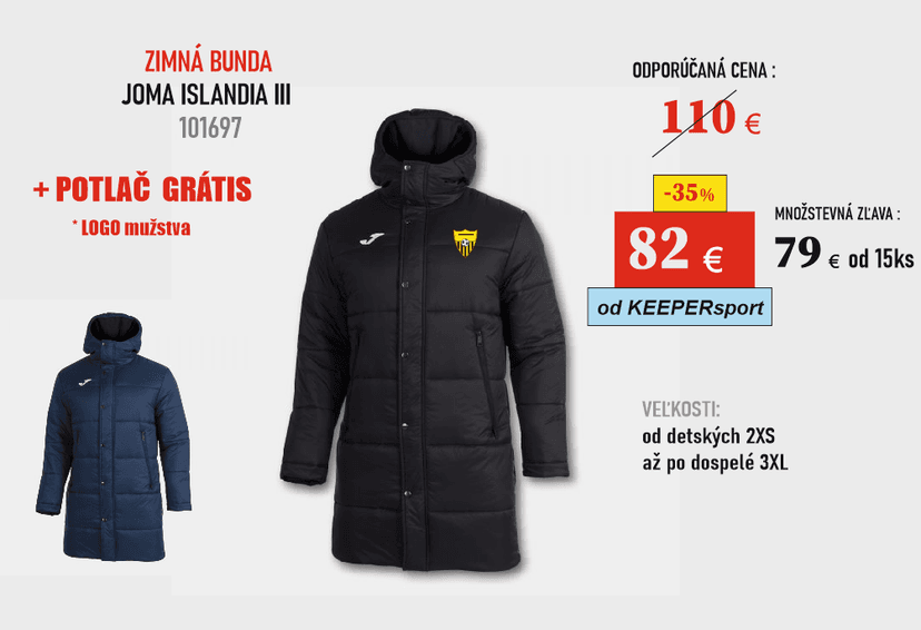 ZIMNÁ BUNDA predĺžená JOMA ISLANDIA III - 101697