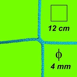 Bezuzlová ochranná sieť, 4 mm hrúbka, oko 12 cm, zelená farba - 401202