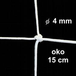Uzlová sieť z 4mm šnúry, oko 15 cm, biela farba - 891500_BI