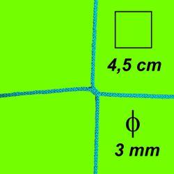Bezuzlová sieť, 3 mm hrúbka, oko 4,5 cm, zelená farba - 300452