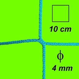 Bezuzlová sieť, 4 mm hrúbka, oko 10 cm, zelená farba - 401002