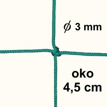 Uzlová sieť z 3mm šnúry, oko 4,5 cm, zelená farba - 860457_ZE