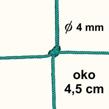 Uzlová sieť z 4mm šnúry, oko 4,5 cm, zelená farba - 890457_ZE