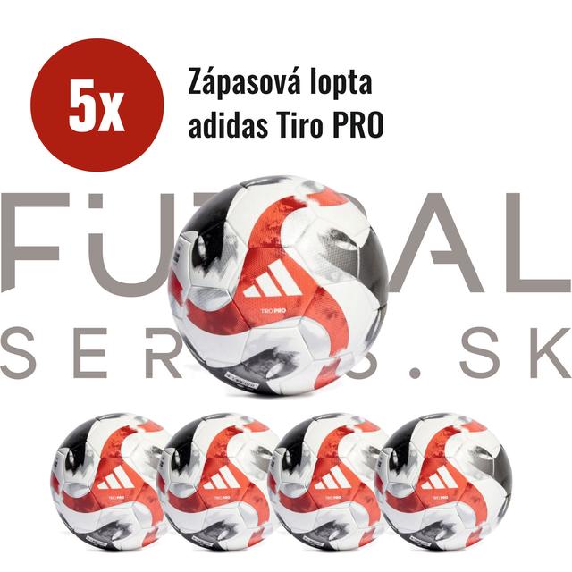 5x zápasová lopta adidas TIRO Pro - HT2428-sada