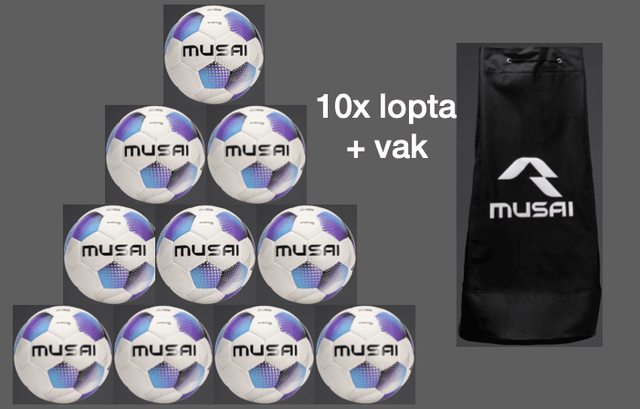 Sada 10 ks lôpt + vak na lopty MUSAI ENEO - 10xMU2803vak/4