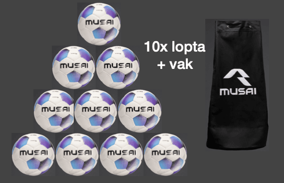 Sada 10 ks lôpt + vak na lopty MUSAI ENEO - 10xMU2803vak/4