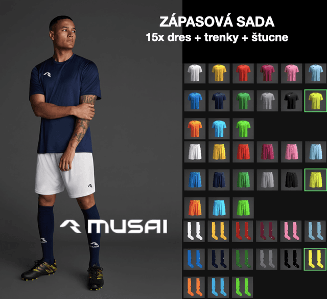 Sada 15x dres+trenky+štucne MUSAI - sadaMawiNB/4-6