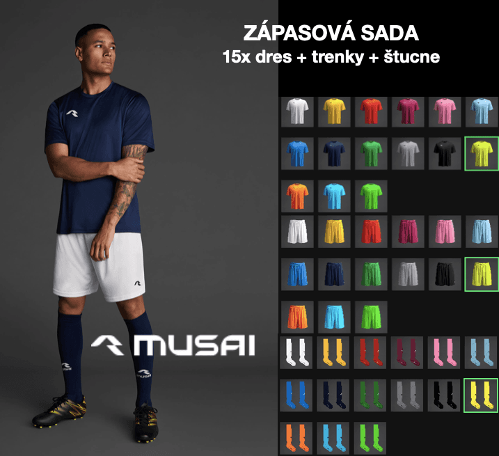 Sada 15x dres+trenky+štucne MUSAI - sadaMawiNB/4-6