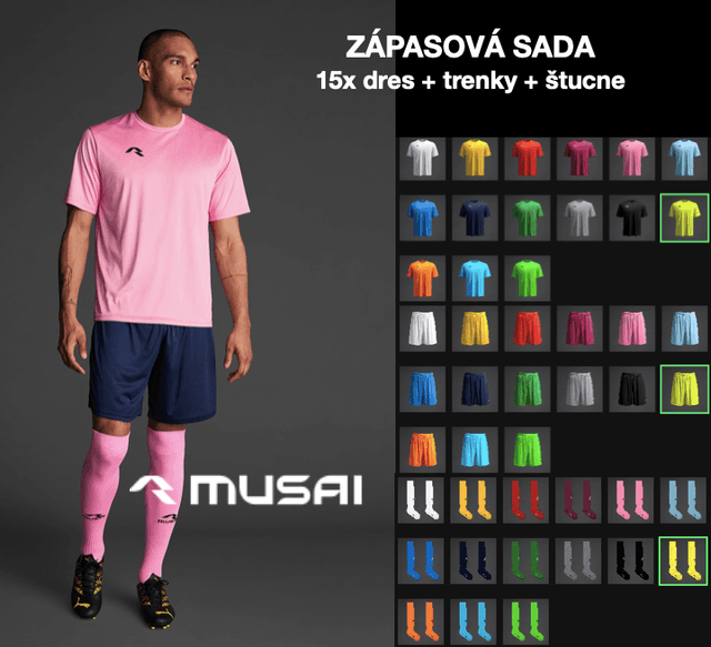 Sada 15x dres+trenky+štucne MUSAI - sadaMawiGP/4-6