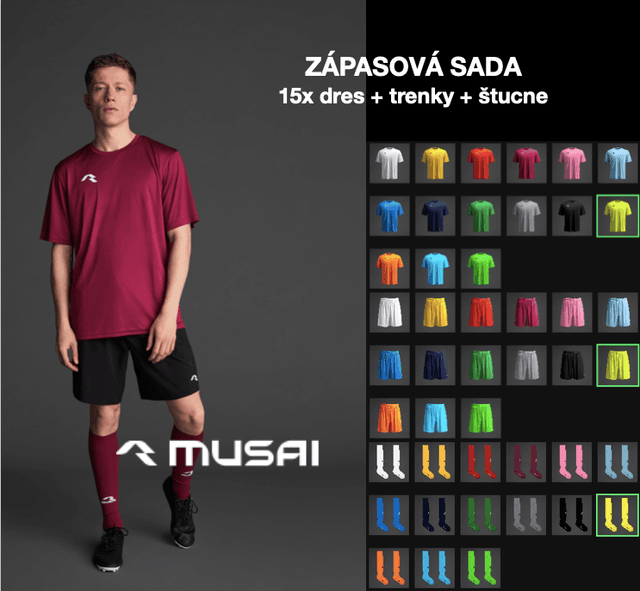 Sada 15x dres+trenky+štucne MUSAI - sadaMawiB/4-6