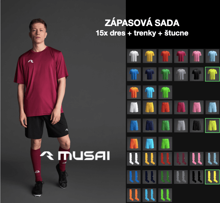 Sada 15x dres+trenky+štucne MUSAI - sadaMawiB/4-6