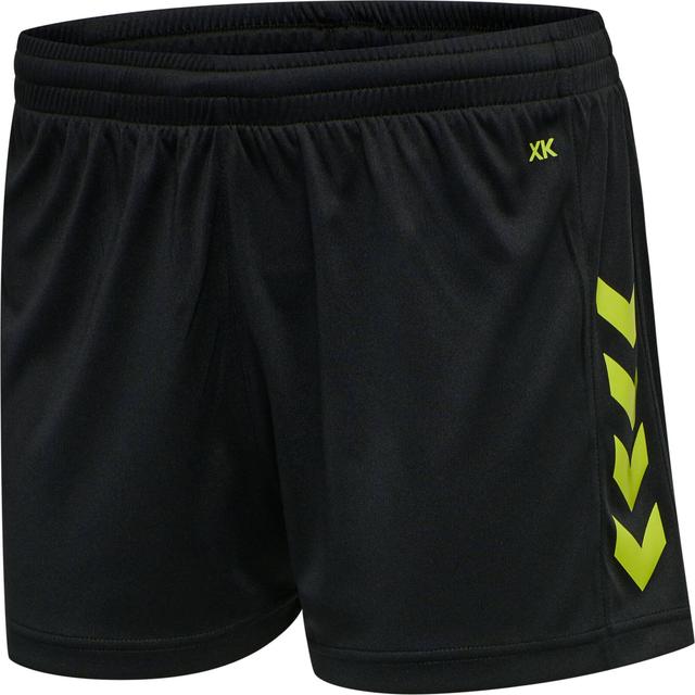HUMMEL Dámske športové trenky HMLCORE XK POLY SHORTS WOMAN BLACK/ LIME POPSICLE - 211468-2096-XS