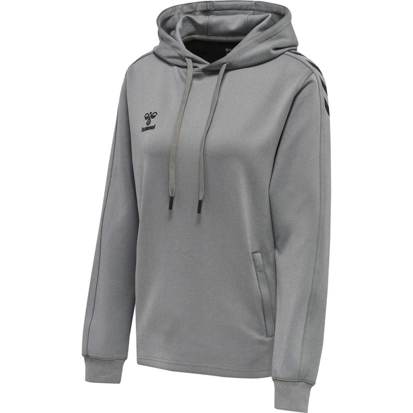 HUMMEL Dámska mikina HMLCORE XK POLY SWEAT HOODIE WOMAN GREY MELANGE - 212649-2006-XS