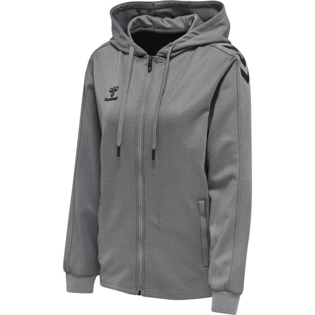 HUMMEL Dámska mikina HMLCORE XK POLY ZIP HOOD SWEAT WOMAN GREY MELANGE - 212650-2006-XS