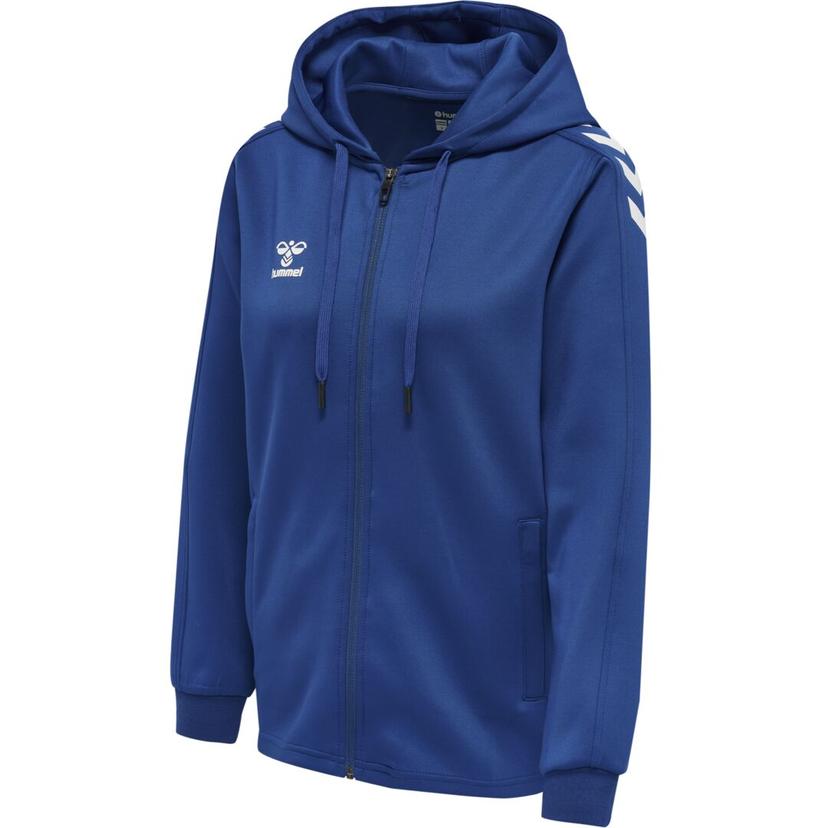 HUMMEL Dámska mikina HMLCORE XK POLY ZIP HOOD SWEAT WOMAN TRUE BLUE - 212650-7045-XS