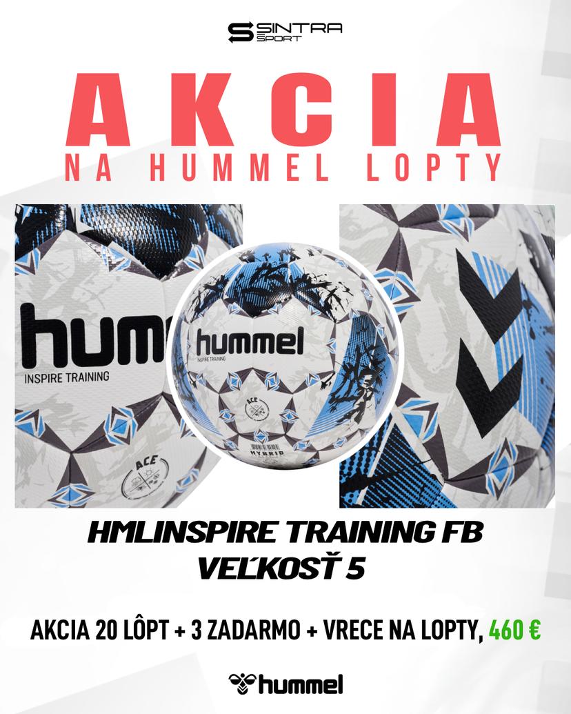 Futbalová lopta HUMMEL HMLINSPIRE TRAINING FB veľ. 5 20 ks + 3 ks + vak ZADARMO - 234028-7863-20