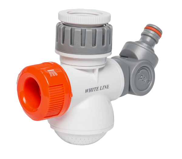 Konektor / adaptér na kohútik - WHITE LINE 3-funkčný - so sprchou - BDS WL-3140