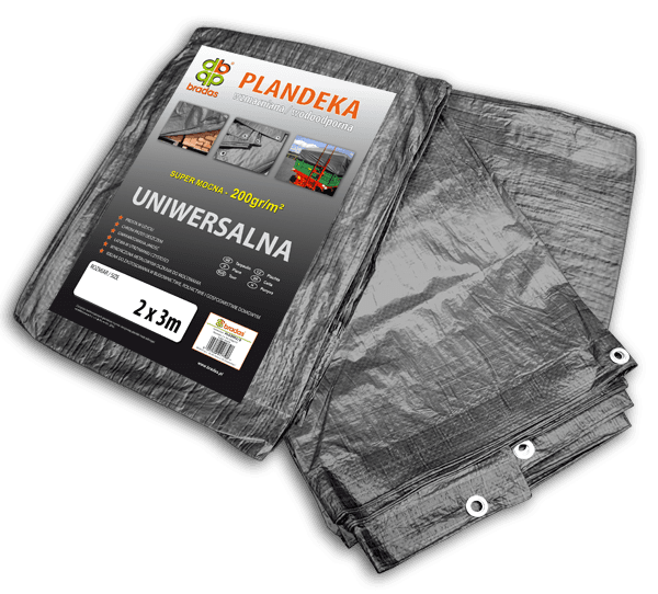 Plachta zakrývacia - GRAY, 200g/m2 - 3 x 4 m - BDS PLG2003/4