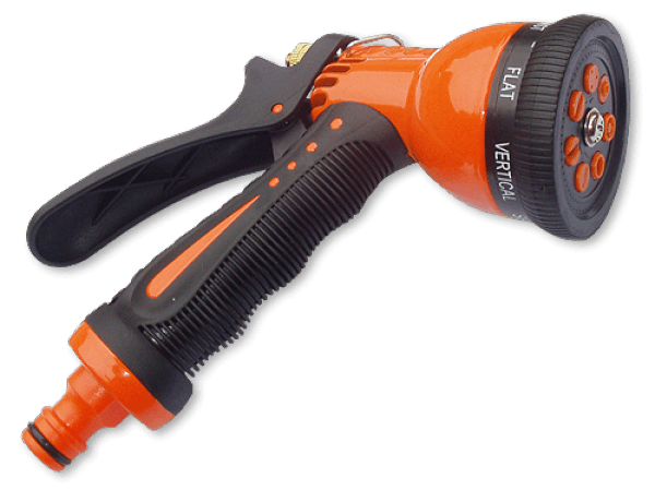 Pištoľ zavlažovacia - ZEBRA - mosadzná, 7 funkcií, kovové telo s ergonomickou rukoväťou - BDS ECO-7203