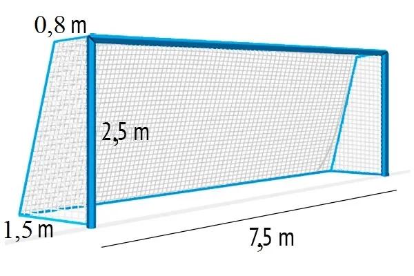 Futbalová sieť 4 mm/#120 mm. Rozmery 7,5x2,5x0,8x1,5 m - _441184