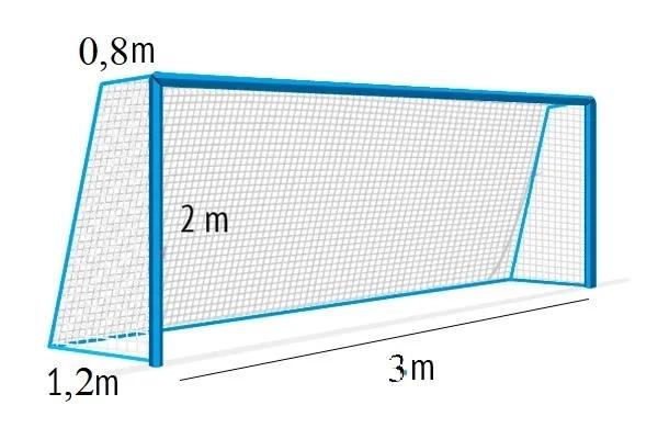 Futbalová sieť bezuzlová 4 mm/#12 cm. Rozmery 3х2х0,8х1,2 m - _441201